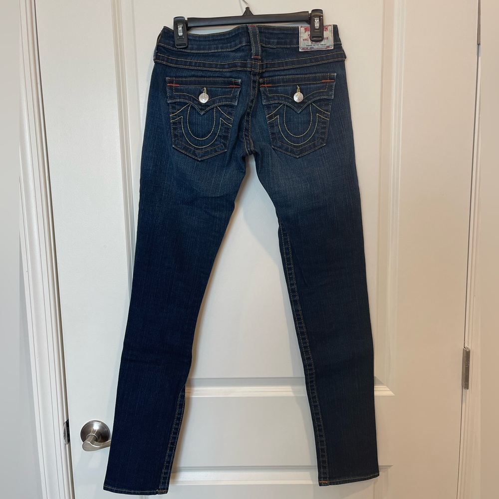 True Religion size 28 low rise skinny jeans - like new